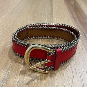 MICHAEL KORS RED CHAIN BELT